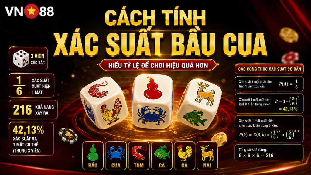 Cách tính xác suất bầu cua