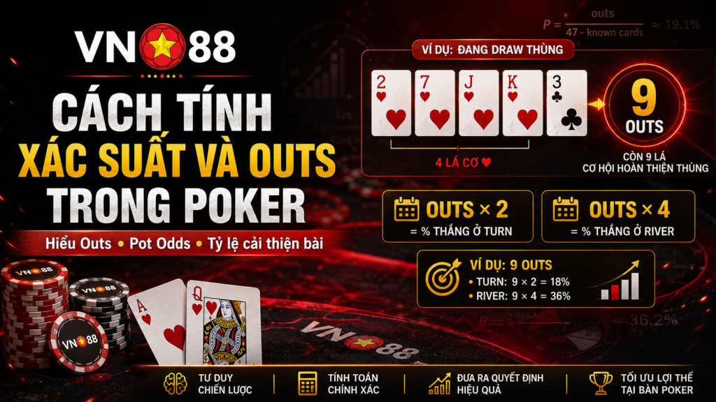 Chia sẻ cách tính xác suất và Outs trong Poker